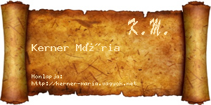 Kerner Mária névjegykártya